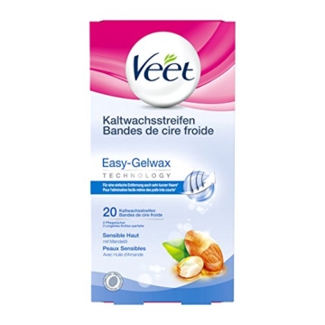 Veet Kaltwachsstreifen Easy-Gelwax Technology Beine & Körper für sensible Haut, 20 Stück - 1